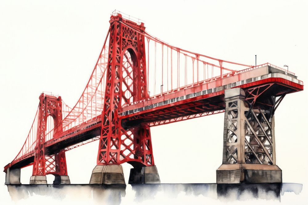 Bridge architecture engineering cityscape. AI generated Image by rawpixel.