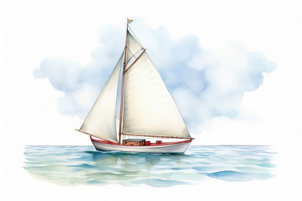 Watercraft sailboat vehicle sailing. AI generated Image by rawpixel.