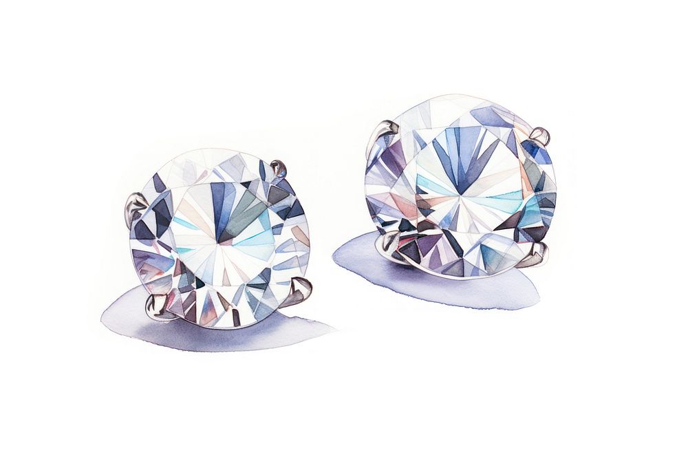 Diamond earring gemstone jewelry. AI generated Image by rawpixel.