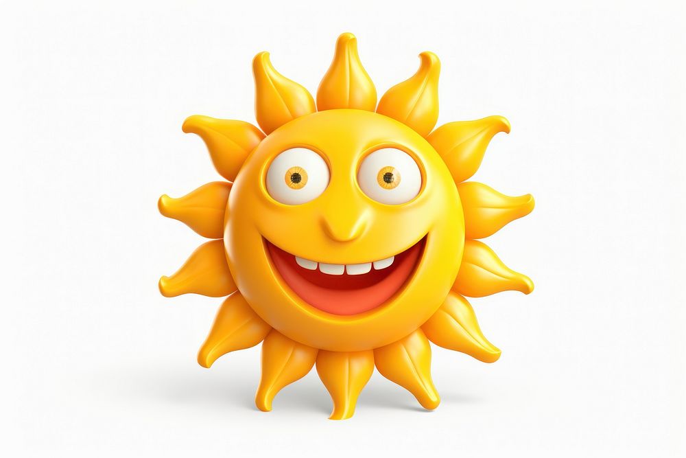 Cartoon toy sun white background. AI generated Image by rawpixel.