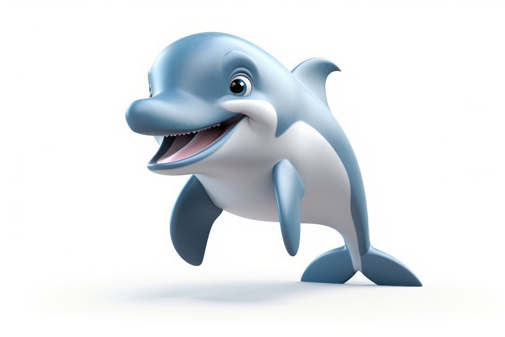 Dolphin cartoon animal mammal. AI generated Image by rawpixel.