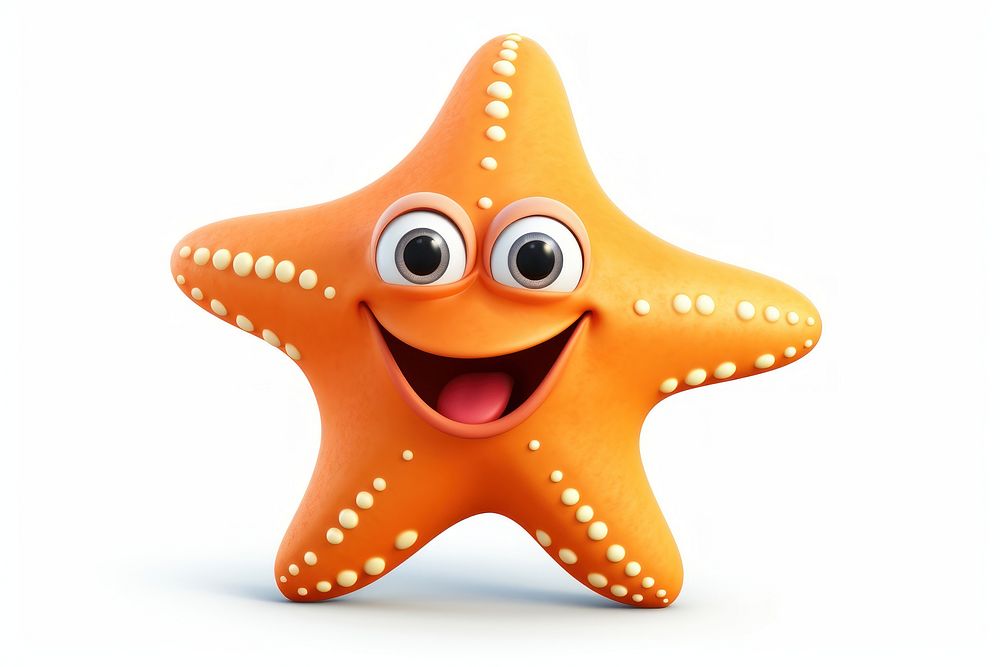 Starfish cartoon anthropomorphic confectionery. 