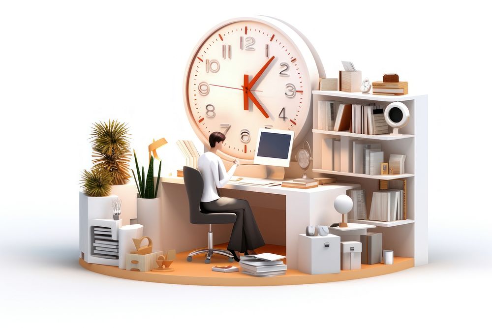 Furniture clock table desk. AI generated Image by rawpixel.