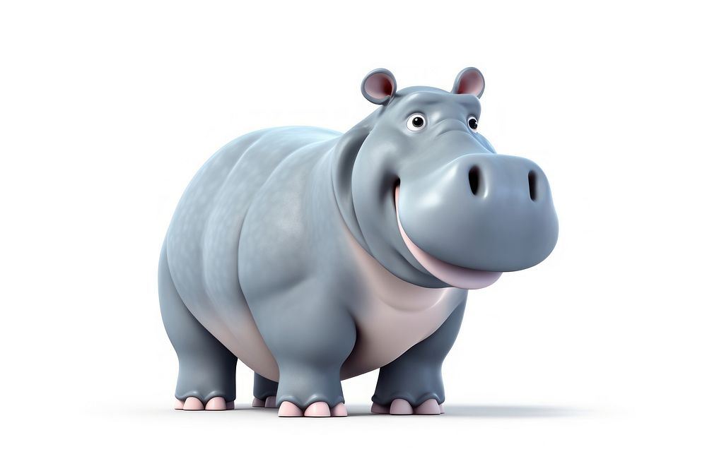 Hippopotamus cartoon mammal animal. AI generated Image by rawpixel.