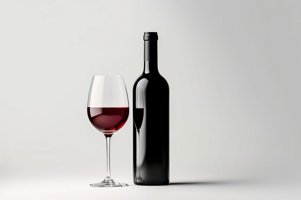 Bottle glass wine drink. AI generated Image by rawpixel.
