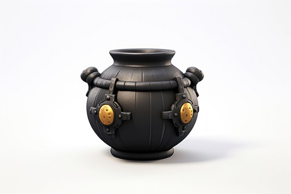 Pottery black vase white background. AI generated Image by rawpixel.