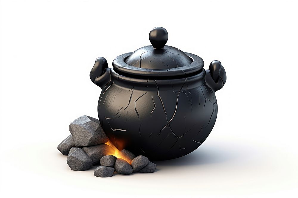 Black white background fireplace cookware. AI generated Image by rawpixel.