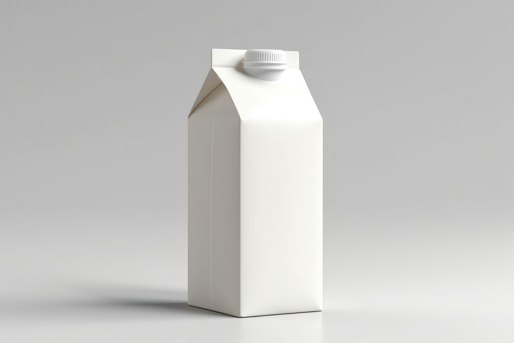 Milk carton white white background. AI generated Image by rawpixel.