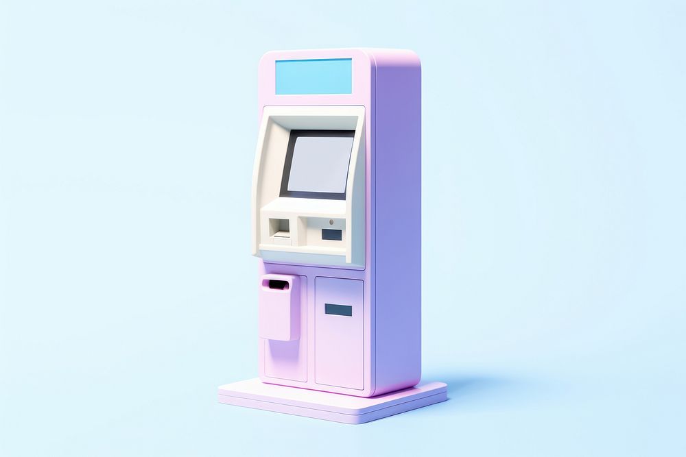 Machine kiosk atm white background. AI generated Image by rawpixel.