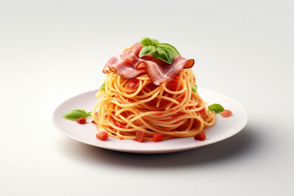 Spaghetti pasta food fettuccine. AI generated Image by rawpixel.