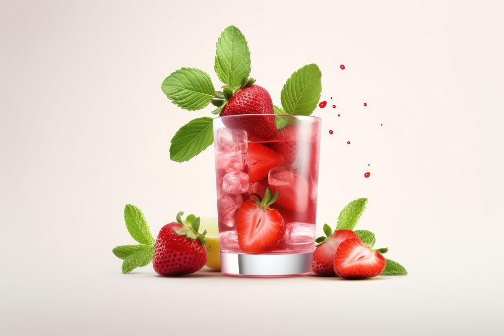 Strawberry cocktail fruit drink. AI generated Image by rawpixel.