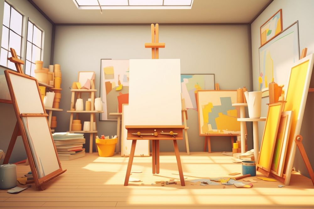 Art painting easel room. AI generated Image by rawpixel.