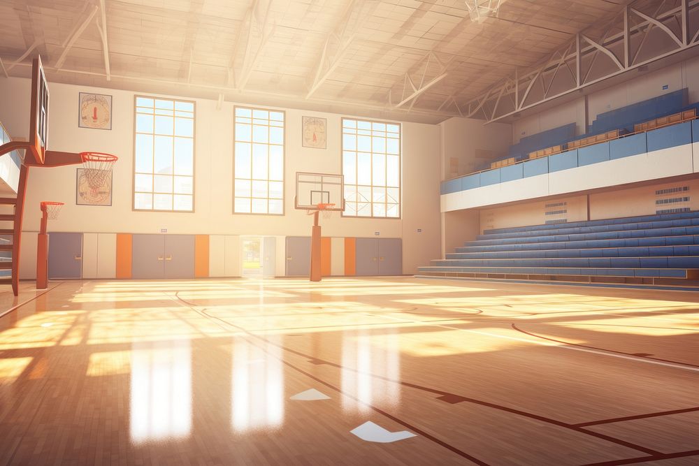 Basketball indoors sports gym. AI generated Image by rawpixel.