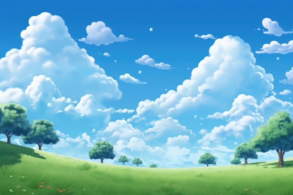 Sky backgrounds landscape grassland. AI generated Image by rawpixel.