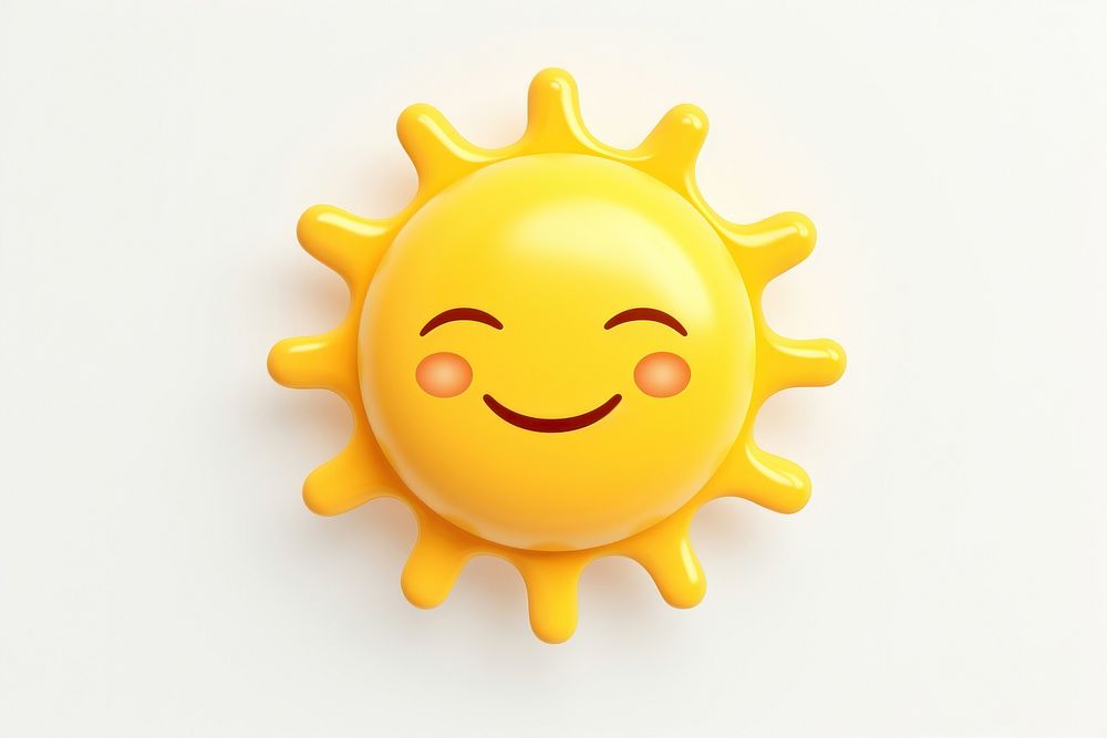 Toy sun white background anthropomorphic. 