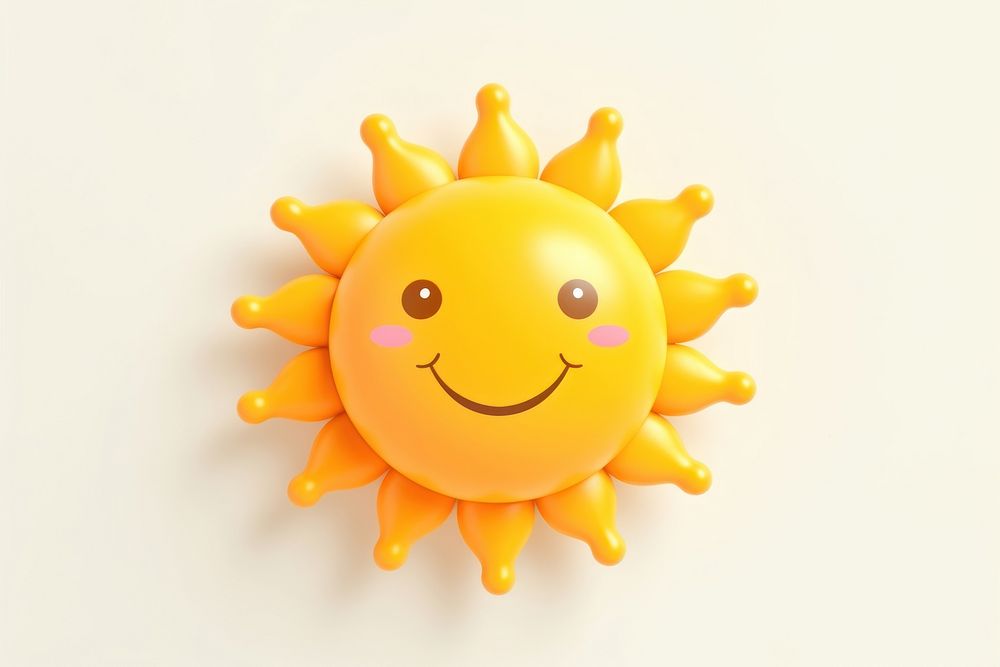 Toy sun white background anthropomorphic. AI generated Image by rawpixel.
