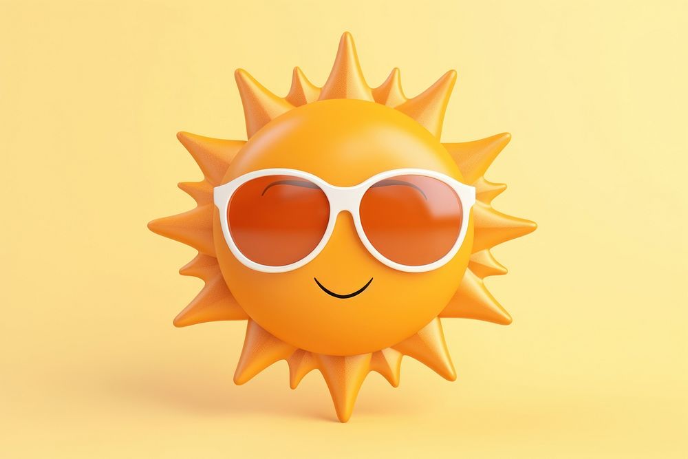 Sun sunglasses sky anthropomorphic. AI generated Image by rawpixel.
