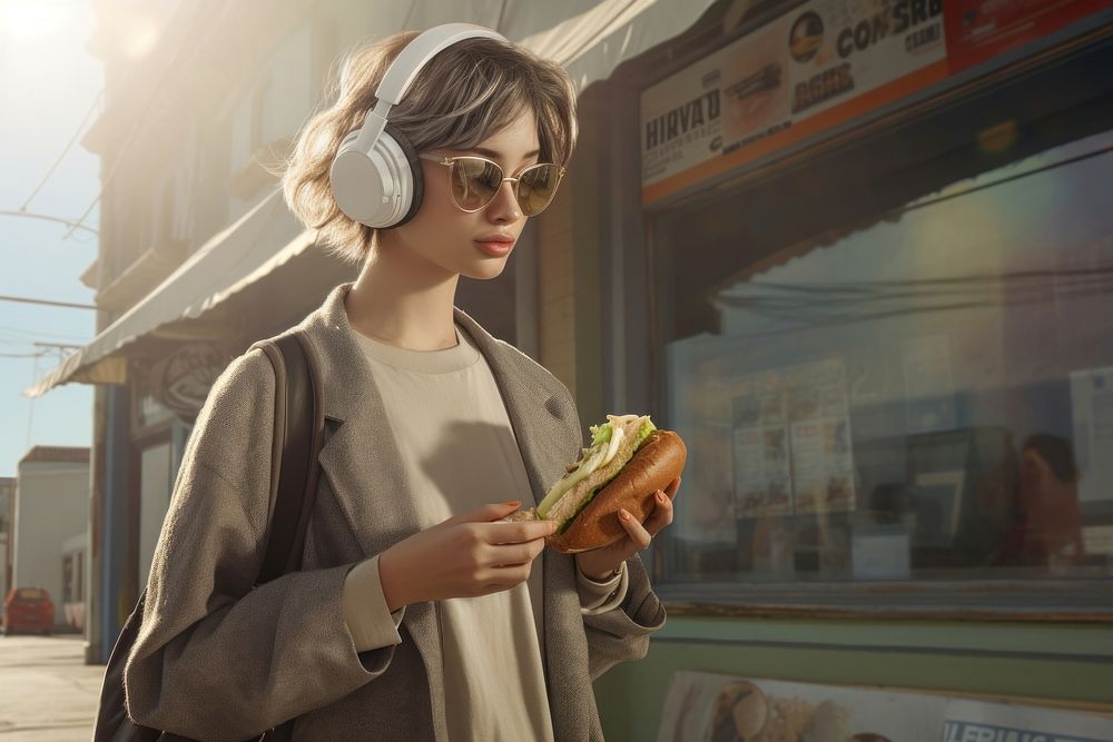 Headphones transportation architecture electronics. AI generated Image by rawpixel.
