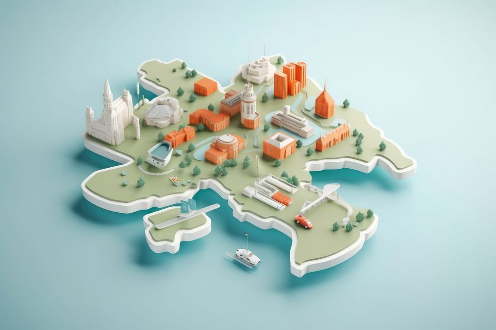 Travel map transportation architecture. AI generated Image by rawpixel.