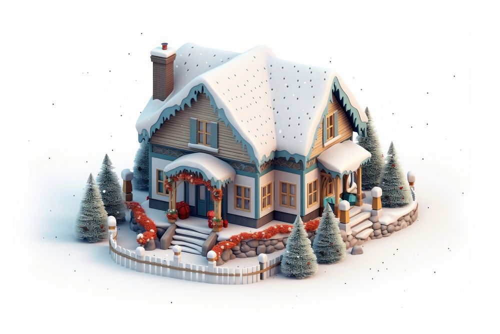Architecture christmas building cottage. AI generated Image by rawpixel.
