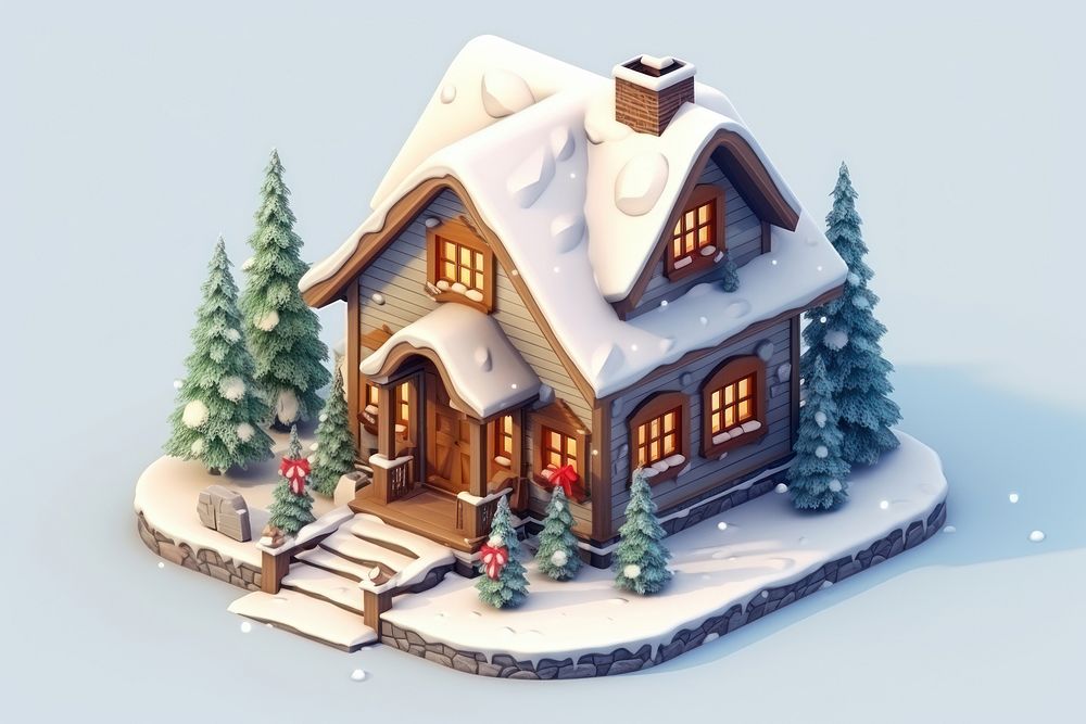 Christmas architecture building cottage. AI generated Image by rawpixel.