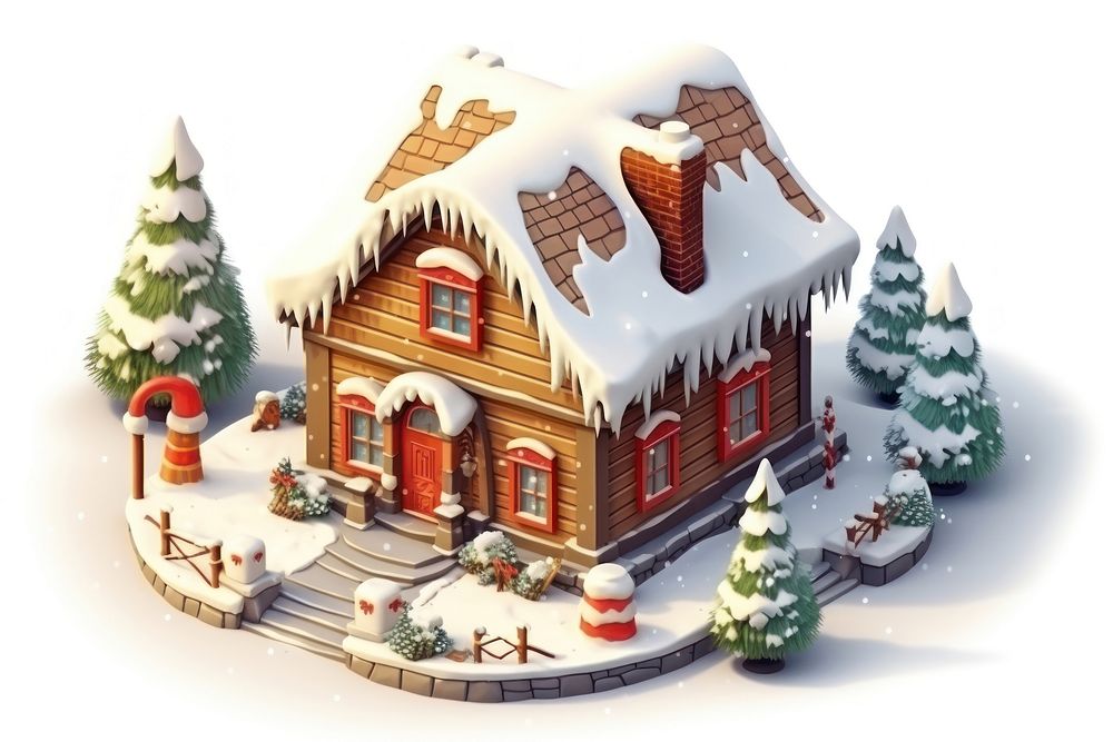 Christmas architecture building cottage. AI generated Image by rawpixel.