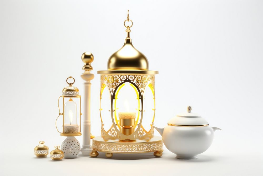 Porcelain lantern white lamp. AI generated Image by rawpixel.