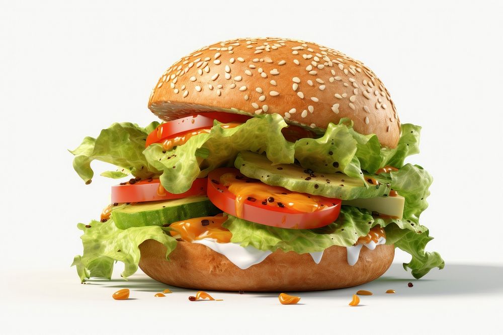 Hamburger vegetable food condiment. AI generated Image by rawpixel.