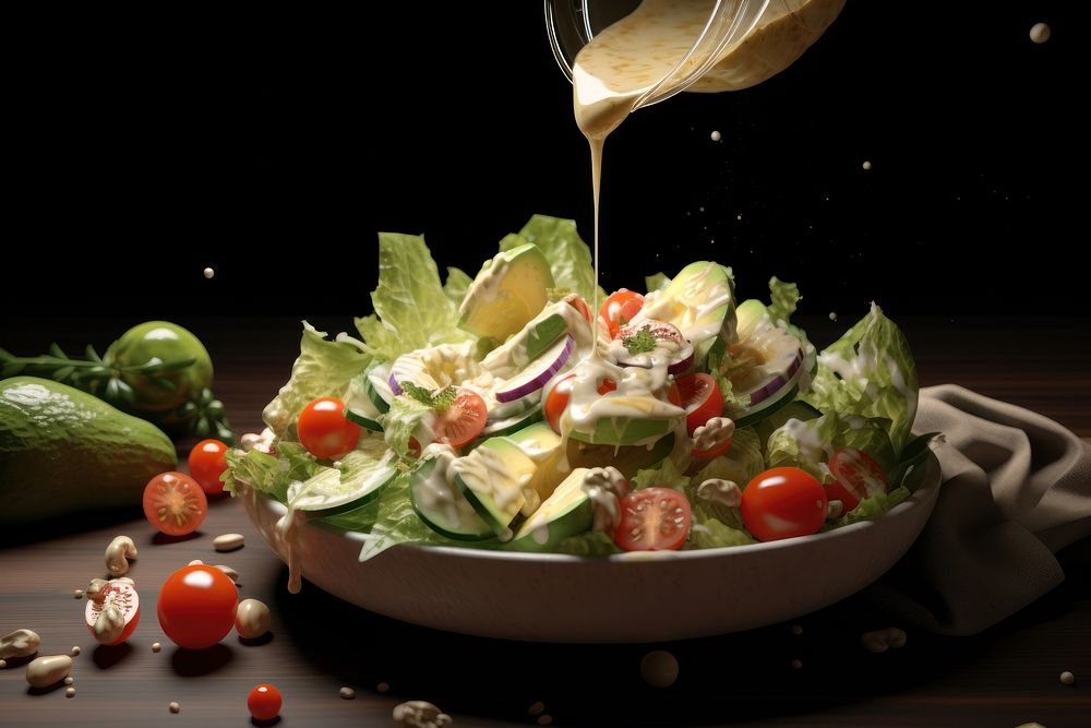 Food vegetable salad caesar salad. AI generated Image by rawpixel.