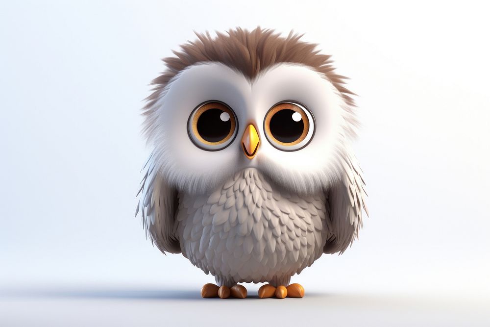 Owl cartoon animal white. AI generated Image by rawpixel.