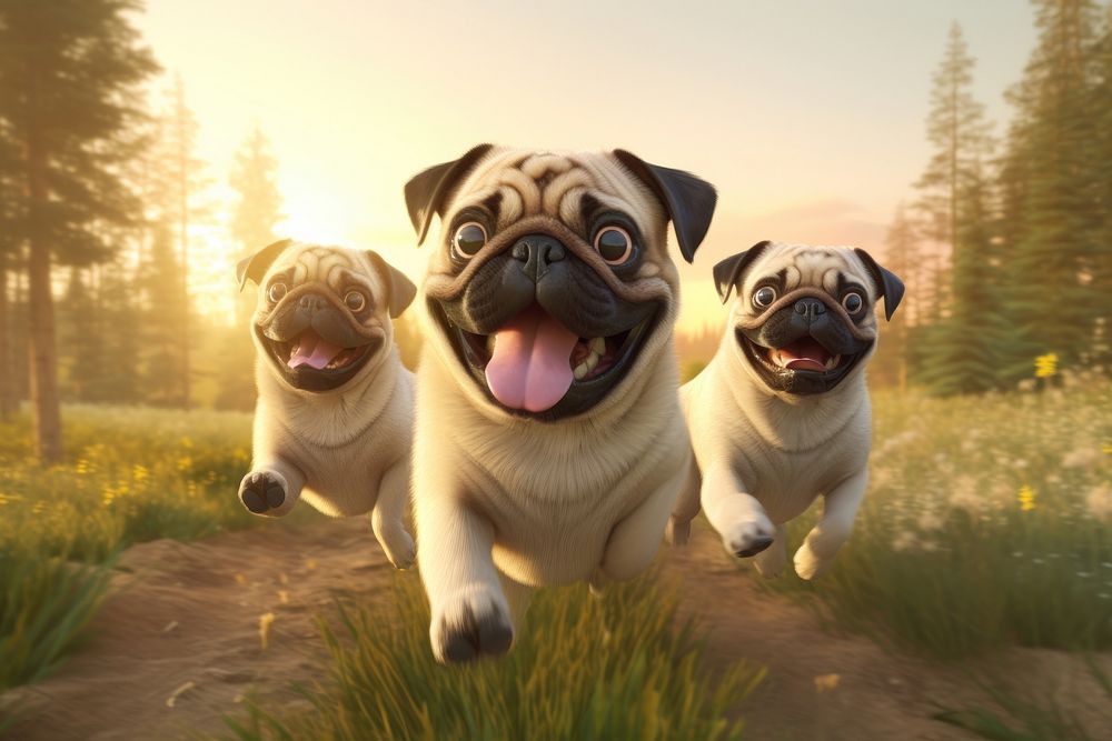 Dog pug animal mammal. AI generated Image by rawpixel.