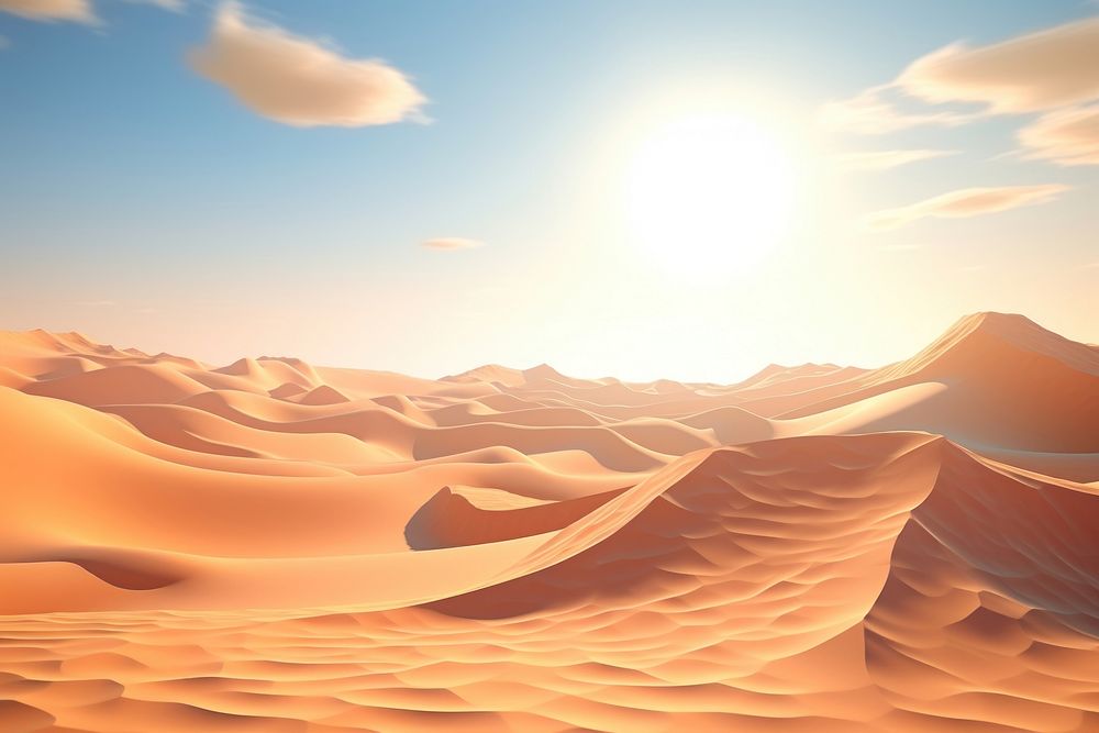 Desert landscape sunlight outdoors. AI generated Image by rawpixel.