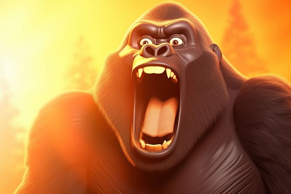 Cartoon wildlife mammal ape. 