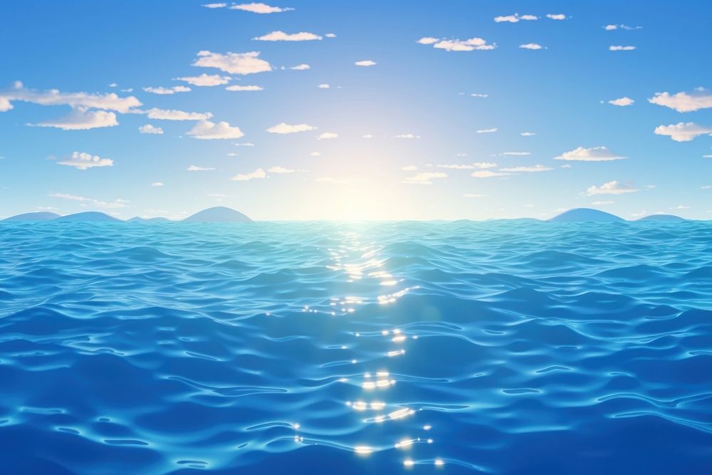 Ocean backgrounds landscape sunlight. AI generated Image by rawpixel.
