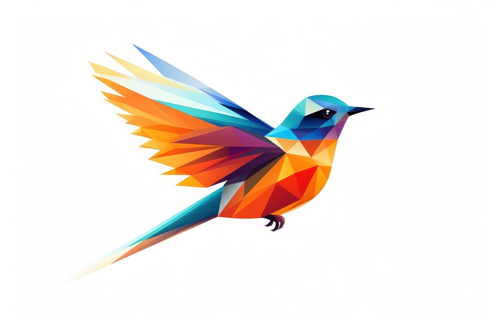 Bird animal flying white background. AI generated Image by rawpixel.