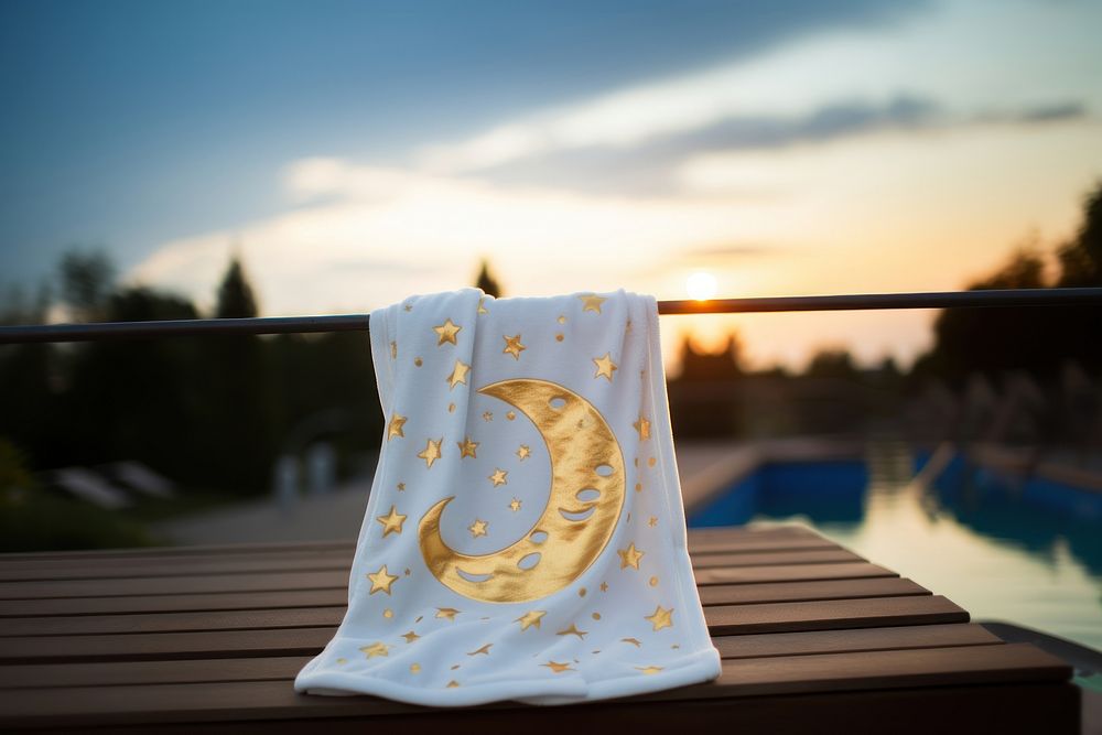 Towel tranquility outdoors jacuzzi. AI generated Image by rawpixel.