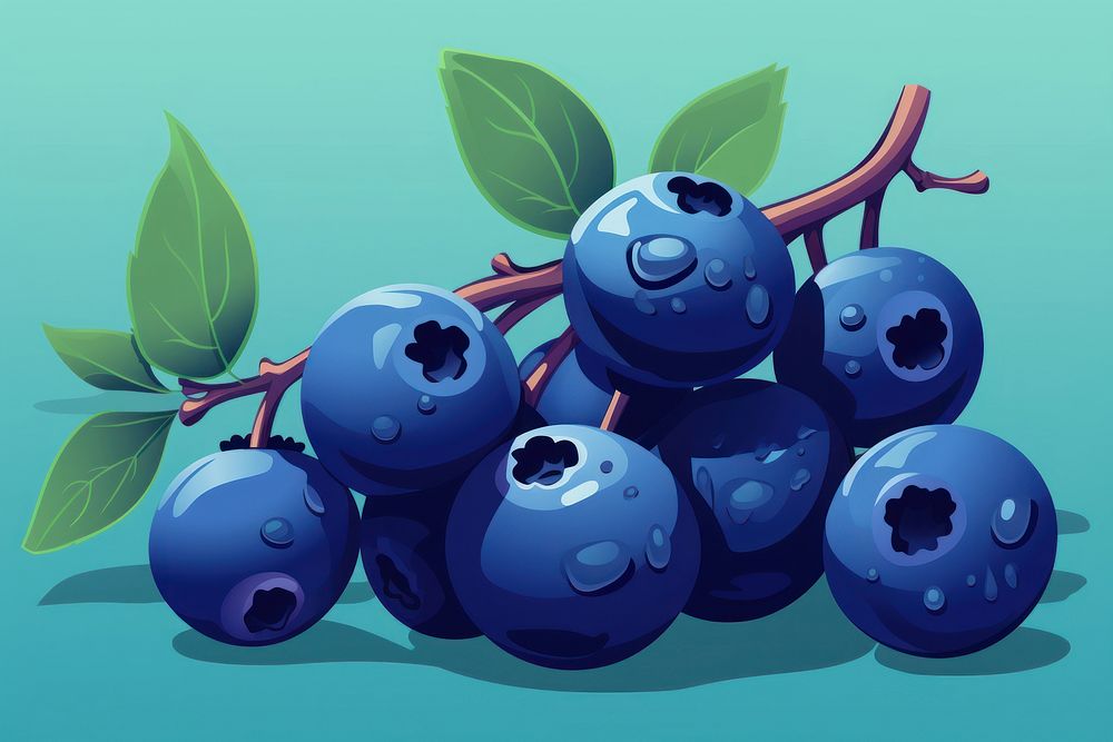 Blueberry fruit plant food. AI generated Image by rawpixel.