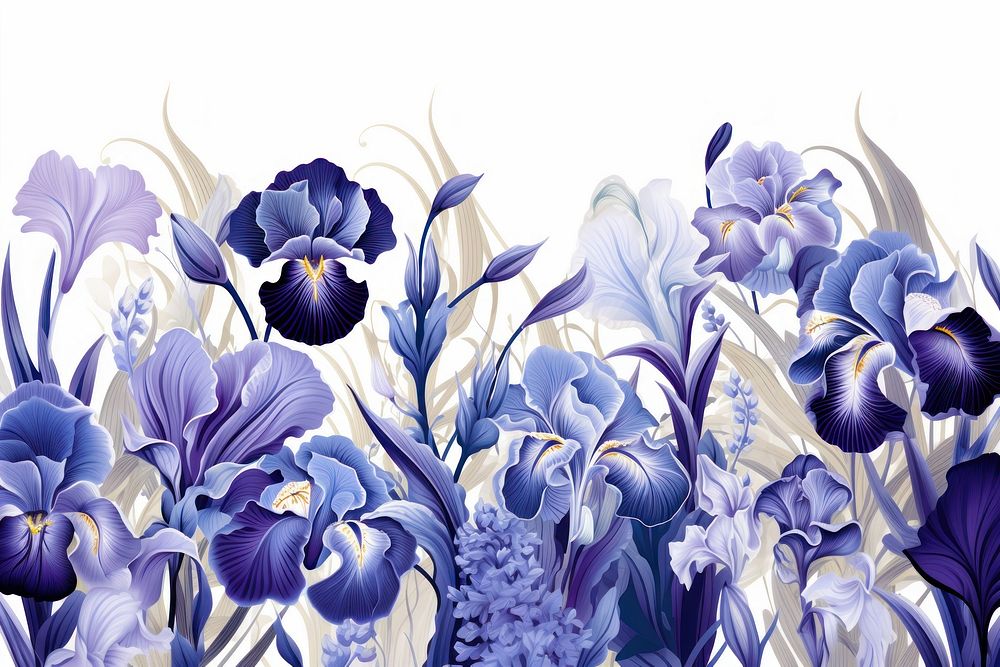 Pattern flower plant iris. AI generated Image by rawpixel.