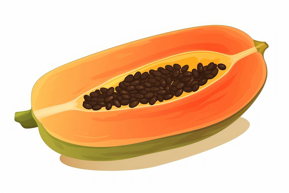 Papaya plant food white background. AI generated Image by rawpixel.