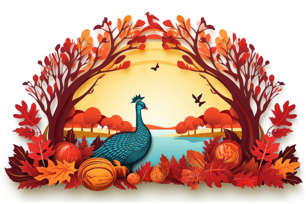 Thanksgiving pattern bird celebration. AI generated Image by rawpixel.