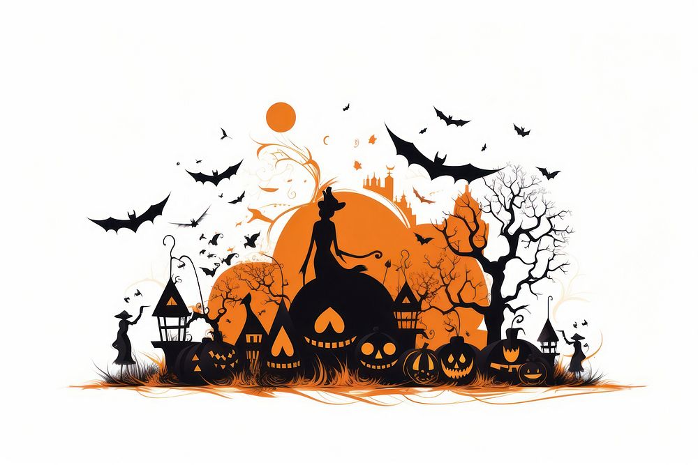 Halloween jack-o'-lantern architecture celebration. AI generated Image by rawpixel.