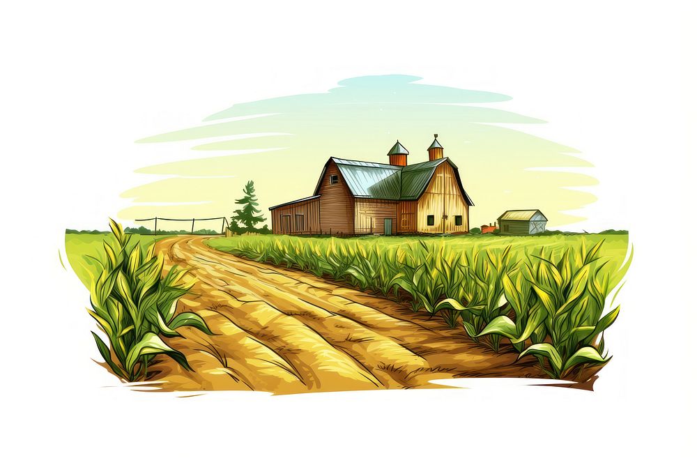 Farm architecture agriculture outdoors. AI generated Image by rawpixel.