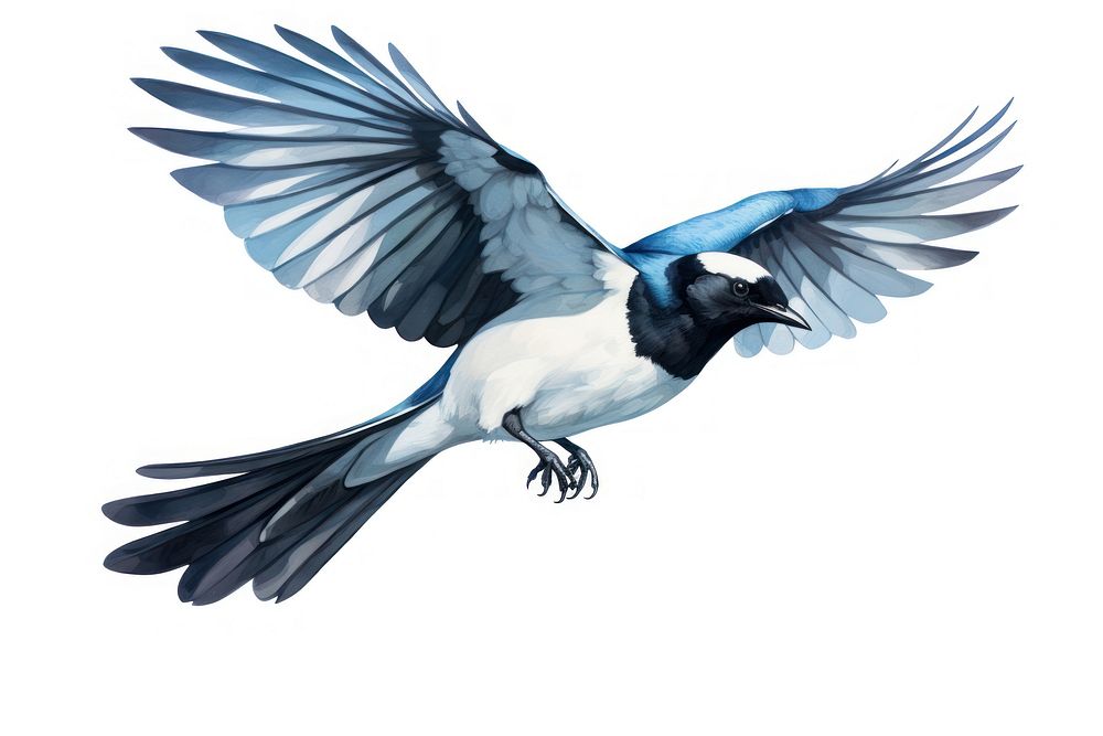 Flying animal magpie bird. AI generated Image by rawpixel.