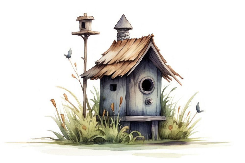 Architecture birdhouse building outdoors. AI generated Image by rawpixel.