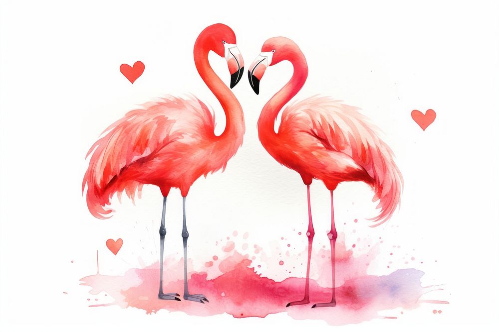 Flamingo cartoon animal bird. AI generated Image by rawpixel.