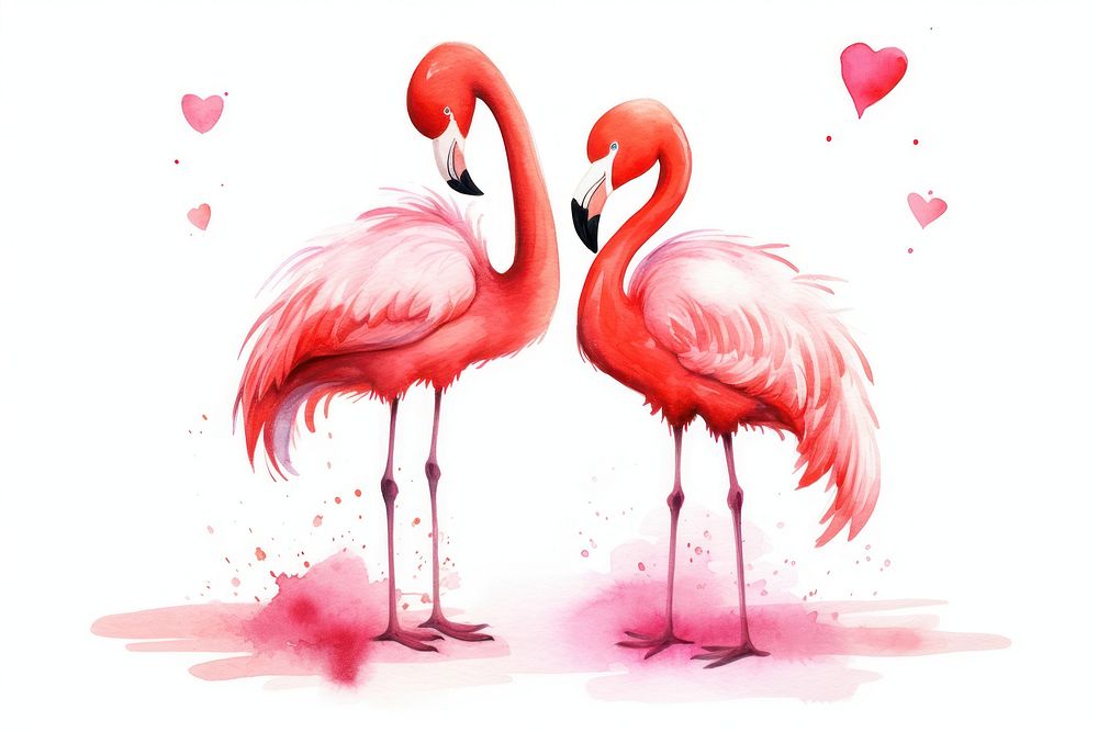 Flamingo cartoon animal bird. AI generated Image by rawpixel.