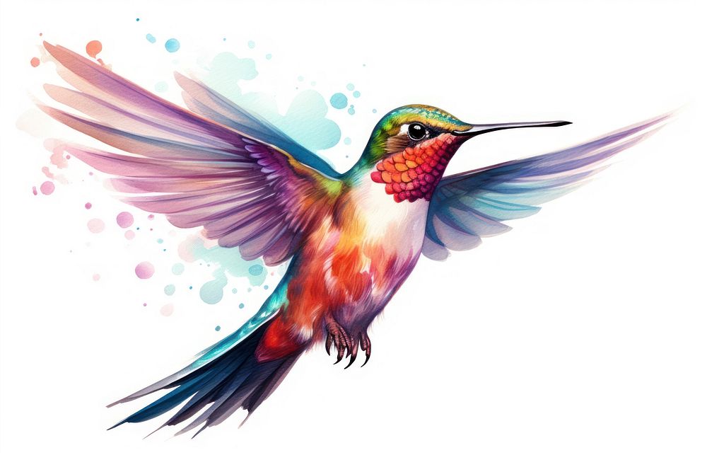 Hummingbird cartoon animal flying. AI generated Image by rawpixel.