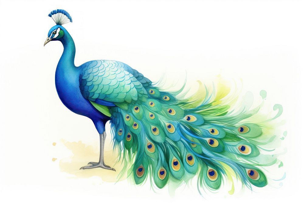 Peacock cartoon animal bird. AI generated Image by rawpixel.