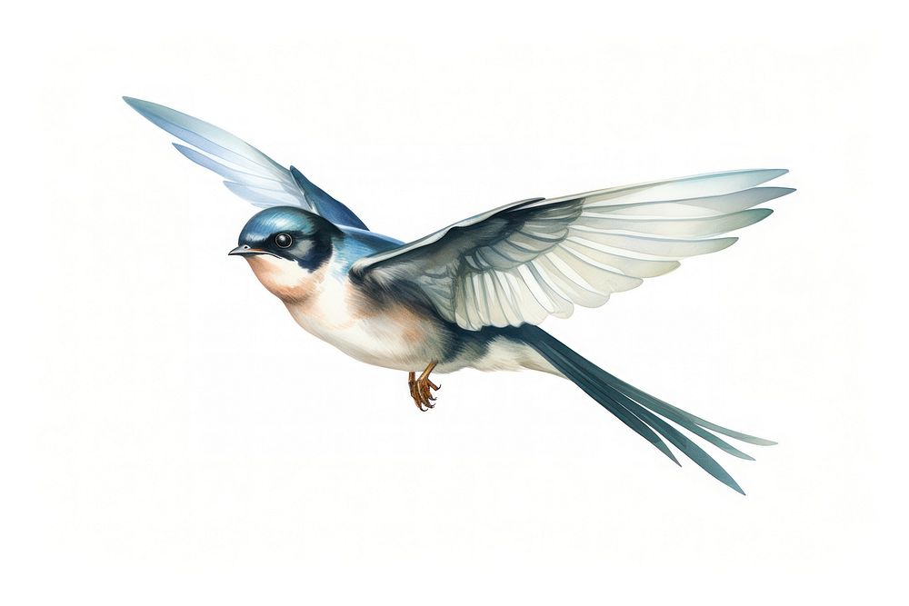 Cartoon swallow animal flying. 