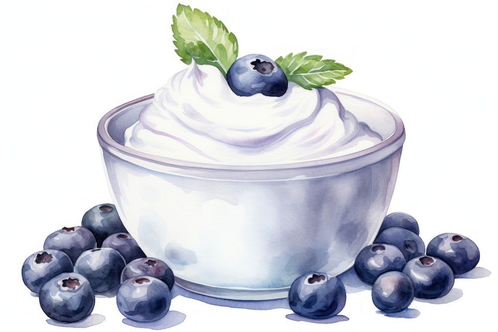 Blueberry dessert yogurt fruit. AI generated Image by rawpixel.